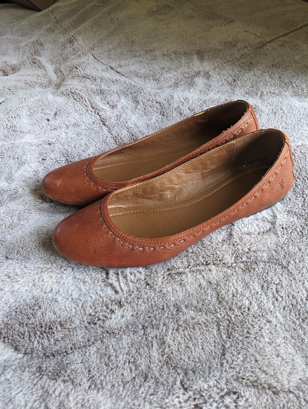 Frye Brown Leather Ballet Flats